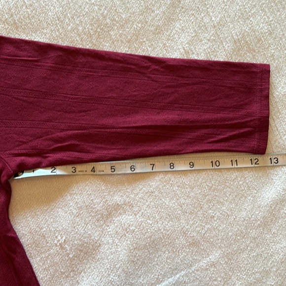 Burgandy Pointelle Top - Picture 6 of 11